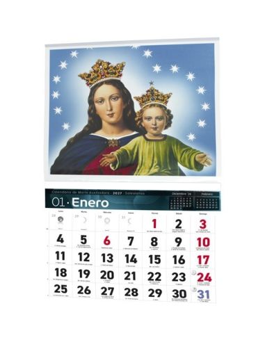 Calendario Faldilla María Auxiliadora 12 Meses 2027